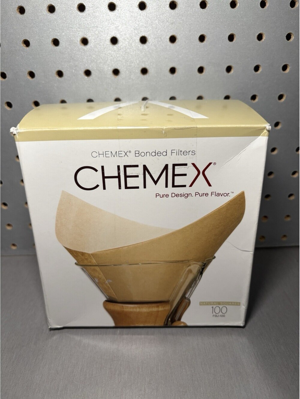 Chemex FSU-100 Bonded Coffee Filters Natural Squares Open Box 90 REMAIN